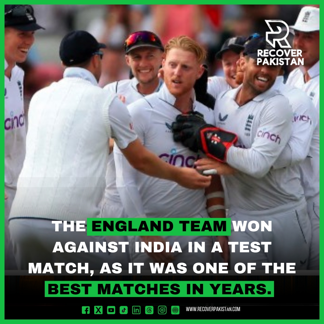 The England team won against India in a test match, as it was one of the best matches in years.